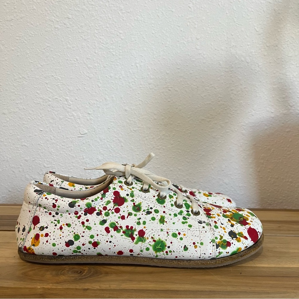Aintap Handcrafted Leather Oxfords Barefoot SPLANTER Paint White Smooth Leather - Picture 9 of 11